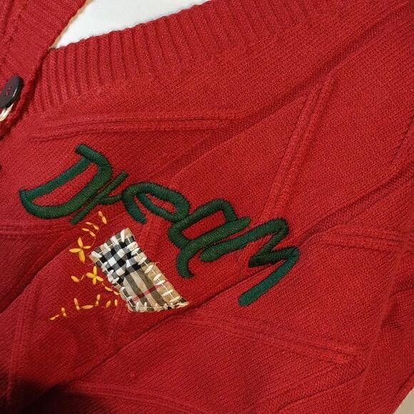 NWT Chou Yatou "Sport Dream" Cable Knit Embroidered Cardigan - Picture 2 of 8